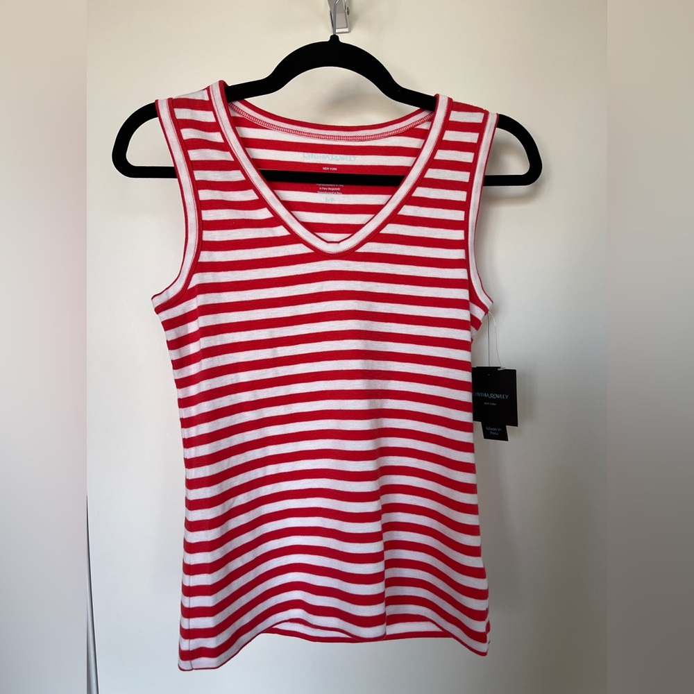 Cynthia Rowley V neck striped tank top